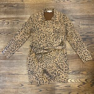 Leopard Print Trench Coat